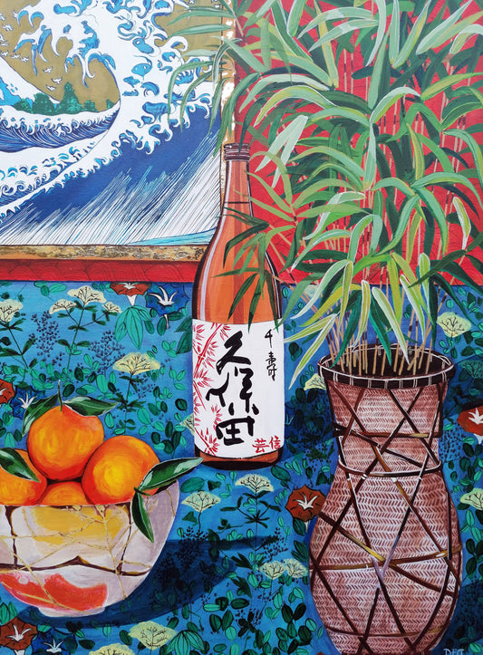 Donna Flowers-Dorning - Wave and Saki - A4 print artwork
