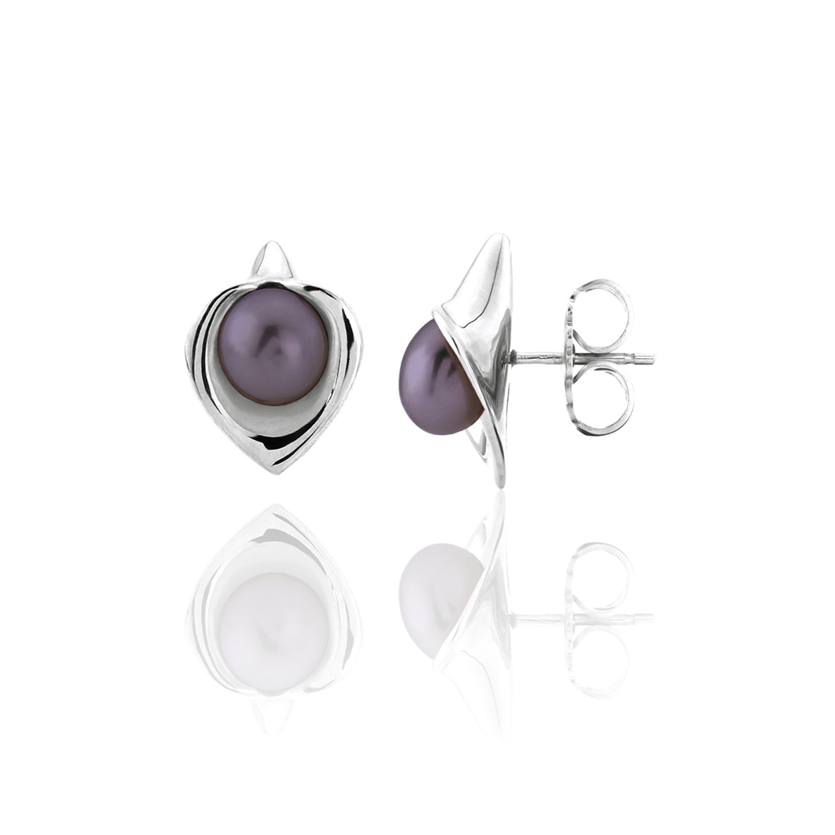 Amanda Cox - Silver and Freshwater Pearl studs - Small Wedding Bridal Jewellery  - cultured freshwater pearls
