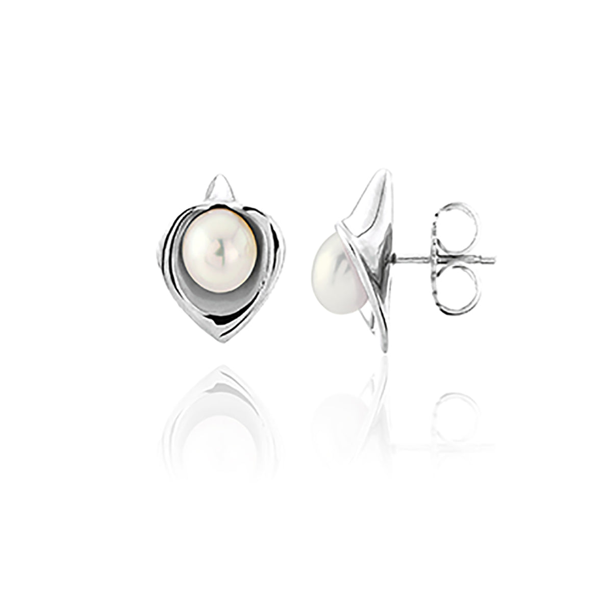 Amanda Cox - Silver and Freshwater Pearl studs - Small Wedding Bridal Jewellery  - cultured freshwater pearls