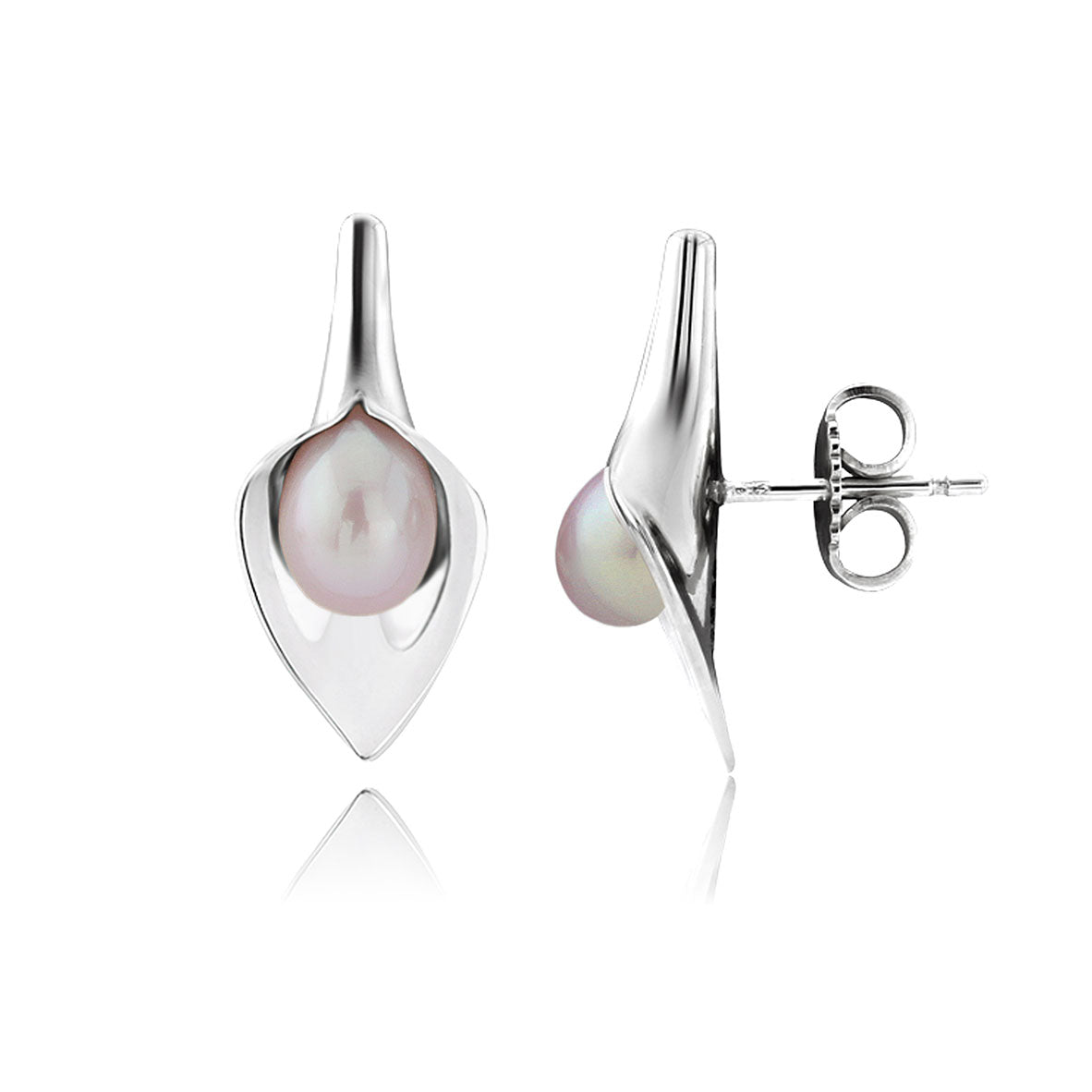 Amanda Cox - Silver and Freshwater Pearl studs - Small Wedding Bridal Jewellery  - cultured freshwater pearls