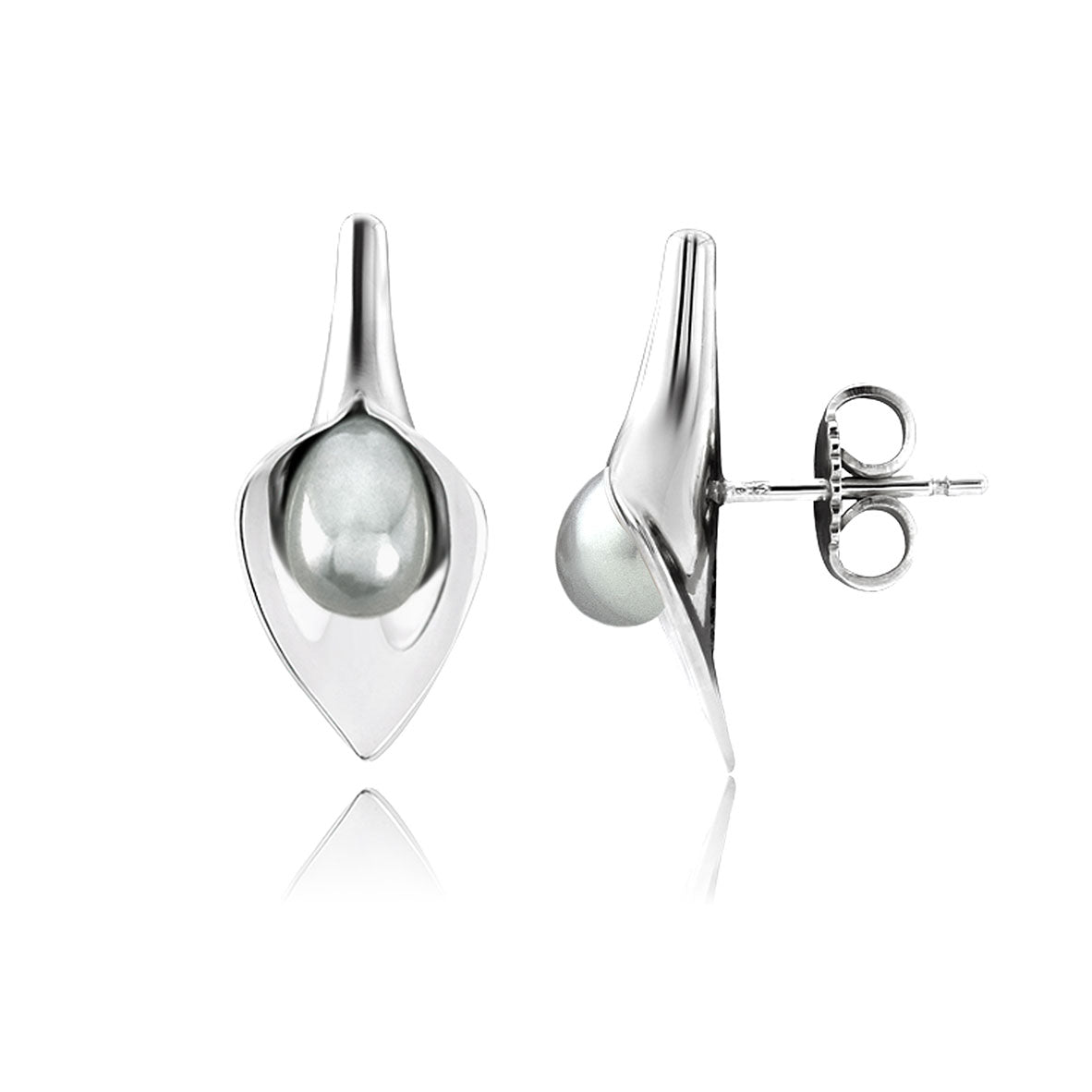 Amanda Cox - Silver and Freshwater Pearl studs - Small Wedding Bridal Jewellery  - cultured freshwater pearls