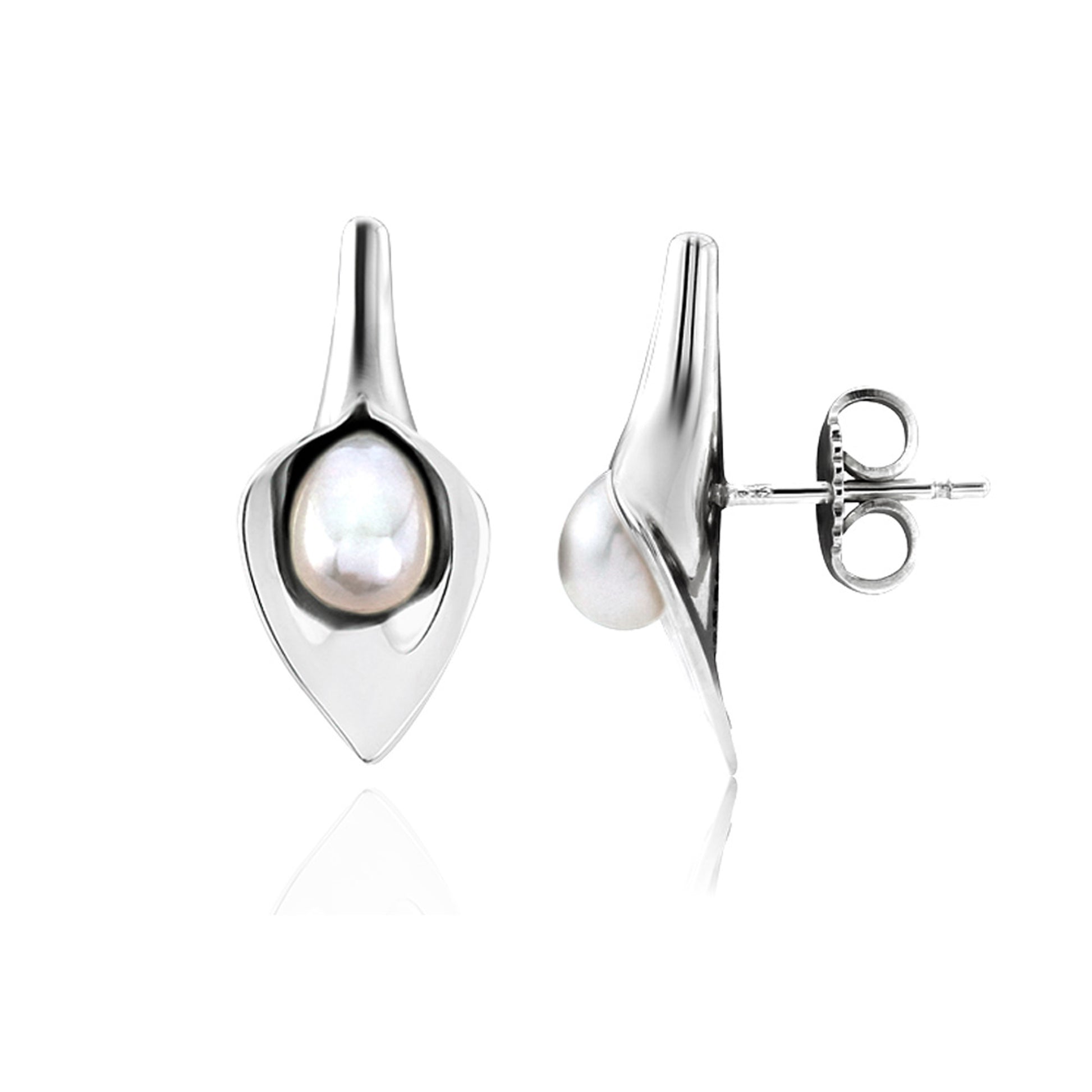 Amanda Cox - Silver and Freshwater Pearl studs - Small Wedding Bridal Jewellery  - cultured freshwater pearls