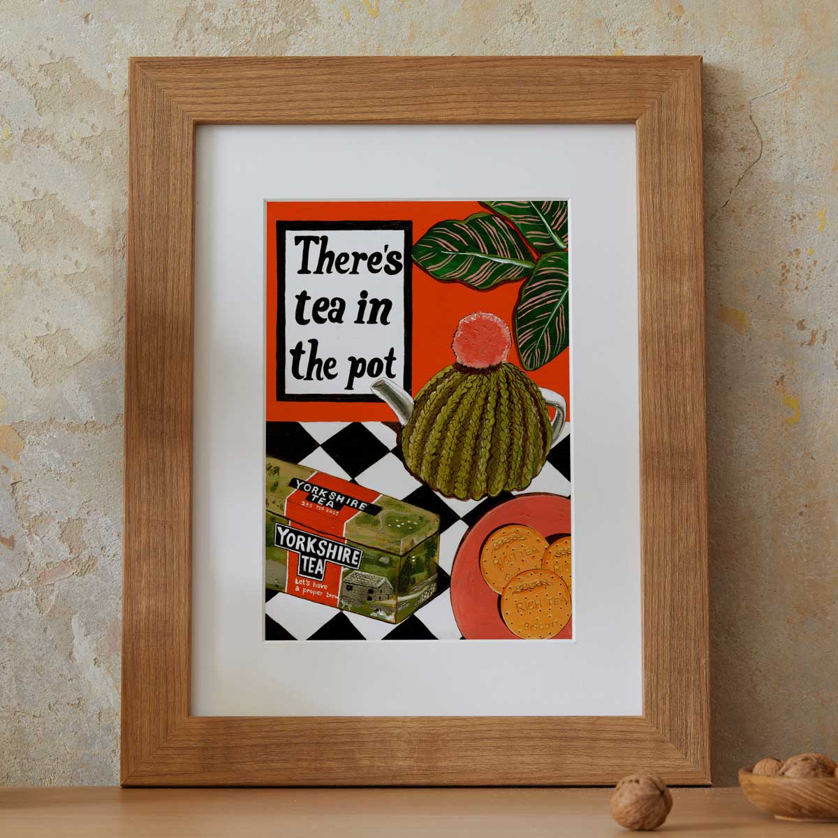 Donna Flowers-Dorning -  There's Tea In The Pot - A4 print artwork Hebden Bridge Happy Valley Heart Gallery