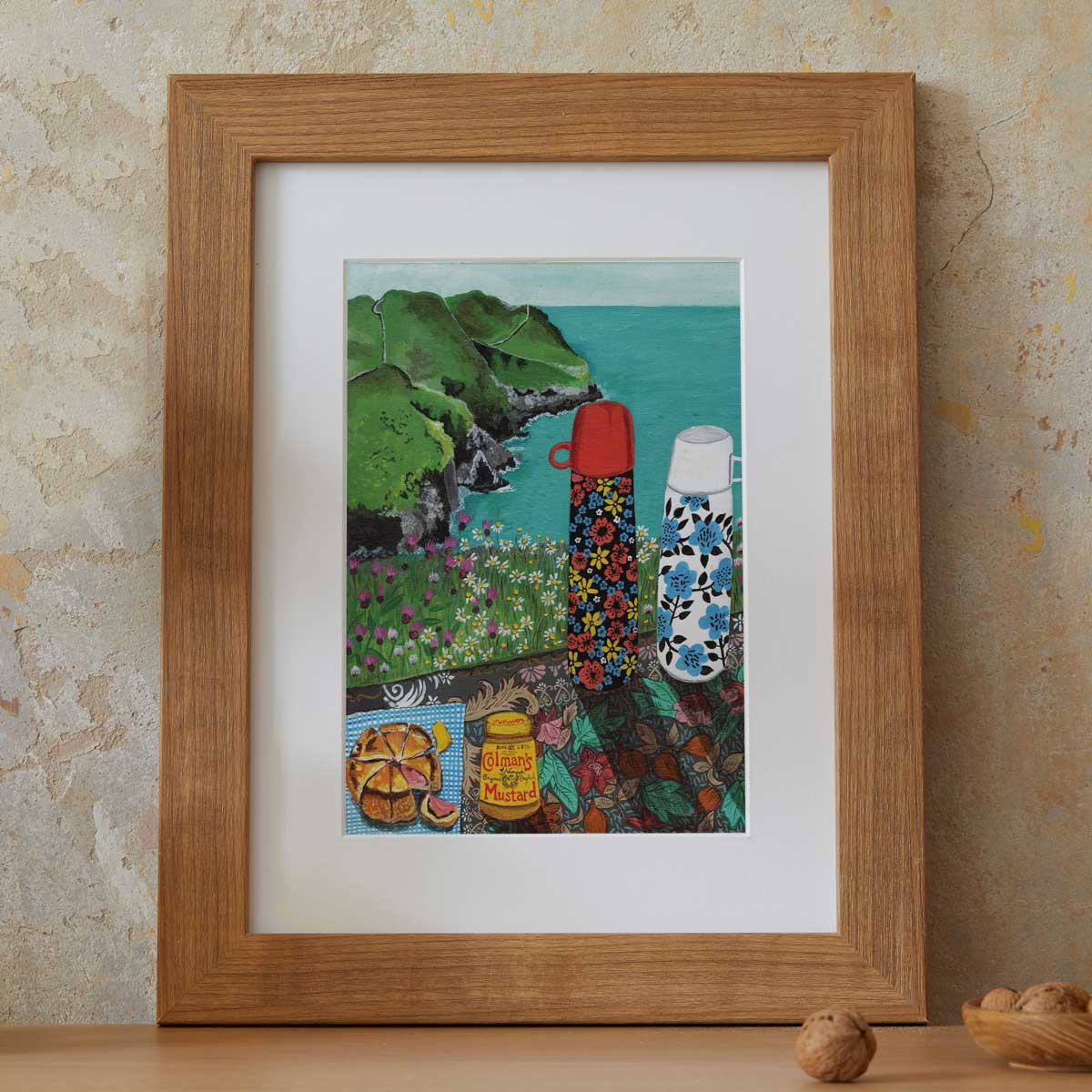 Donna Flowers-Dorning -  Two Vintage Flasks - A4 print artwork
