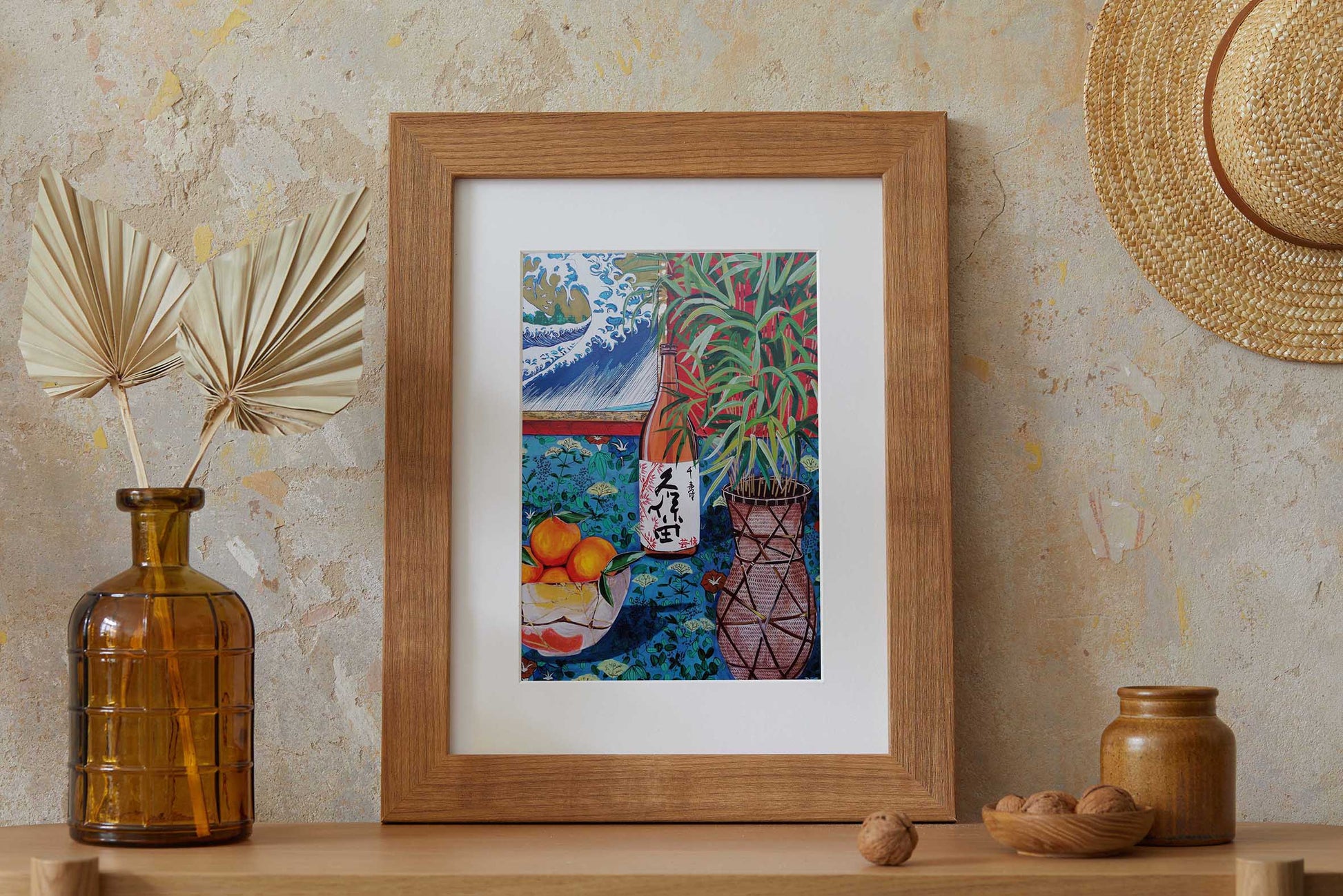 Donna Flowers-Dorning -  Wave and Saki - A4 print artwork 