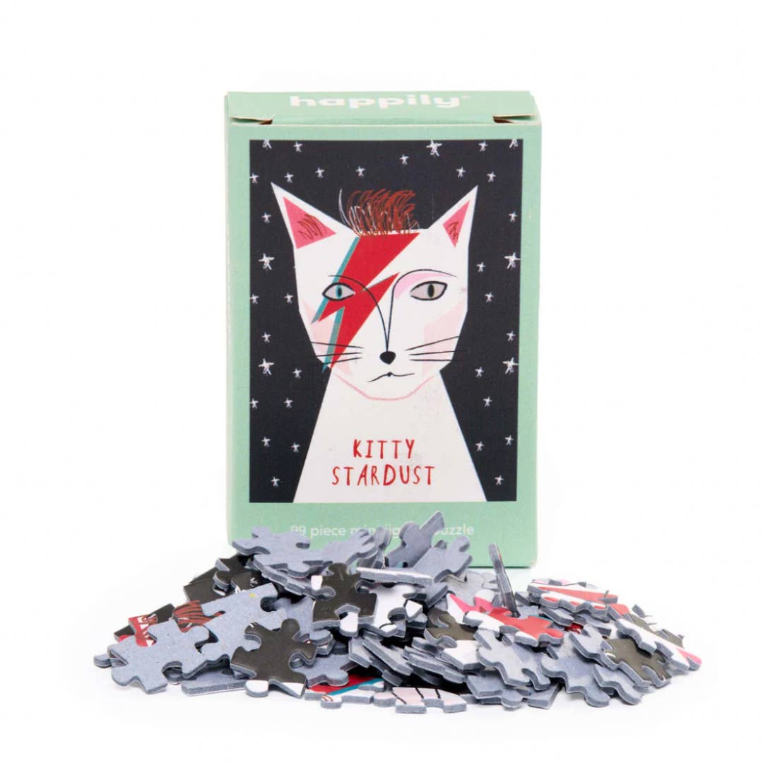 Jigsaw puzzle  99 piee with 'Kitty Stardust' cat design on packaging
