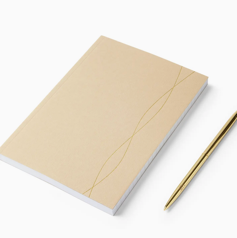 LSW  stone journal with gold detail and gold pen