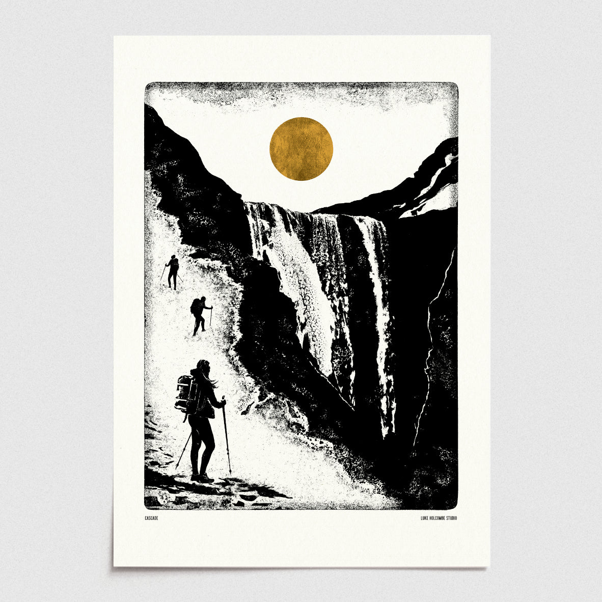 Luke Holcombe - Explore - Cascade artwork A4 print Heart Gallery hiking mountains