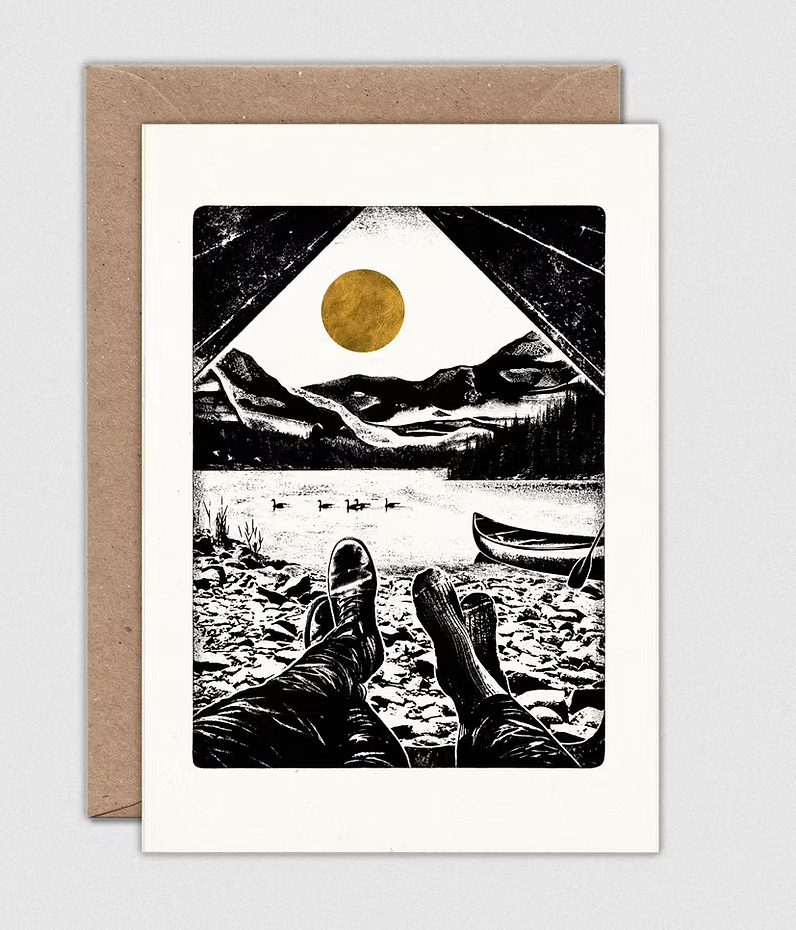 Set of 3 cards by Luke Holcombe from his Camping collection