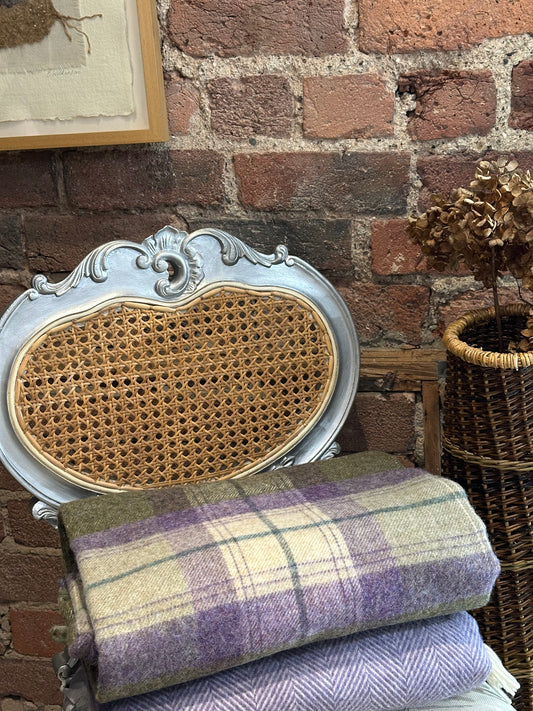 throw stack by Bronte Moon for Heart Gallery. Skye blanket in heather
