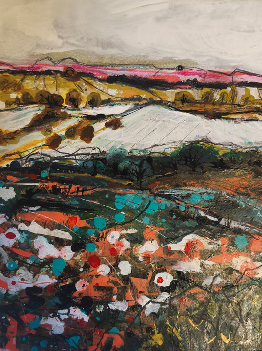Top Road original painting by Louise Teal for Heart Gallery. Portrait of a Northern Town 