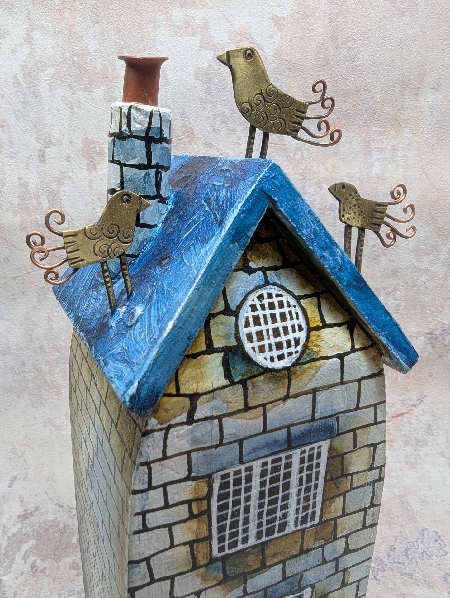 close up of blue roof and birds Frances Noon