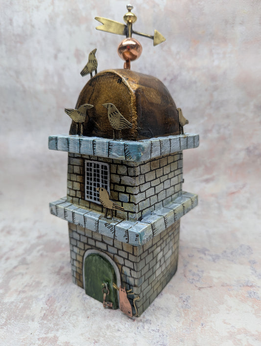 large Frances Noon house with fox cat and birds for Heart Gallery